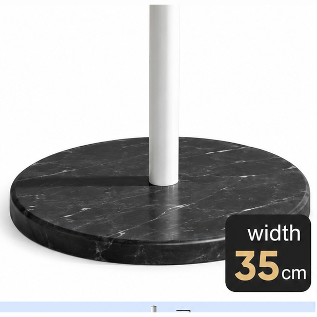 Coat Rack Freestanding Coat Stand Rack Coat Tree Metal Floor Coat Rack Round Marble Chassis 8 Hooks Coat Tree for Home Or Office Hall Hall Tree Coat Tree Rack (Color : White, Size : 178 * 35cm)