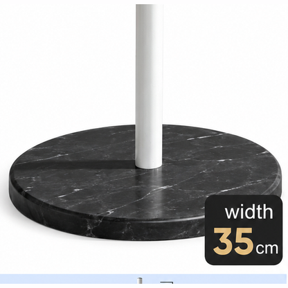 Coat Rack Freestanding Coat Stand Rack Coat Tree Metal Floor Coat Rack Round Marble Chassis 8 Hooks Coat Tree for Home Or Office Hall Hall Tree Coat Tree Rack (Color : White, Size : 178 * 35cm)