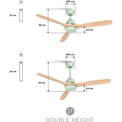 Create - WindCup Ultra Quiet 40W DC Ceiling Fan With Remote Control (Green)