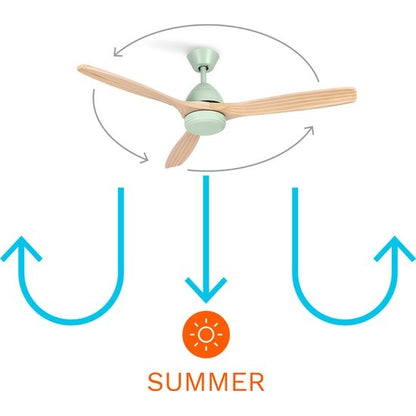 Create - WindCup Ultra Quiet 40W DC Ceiling Fan With Remote Control (Green)