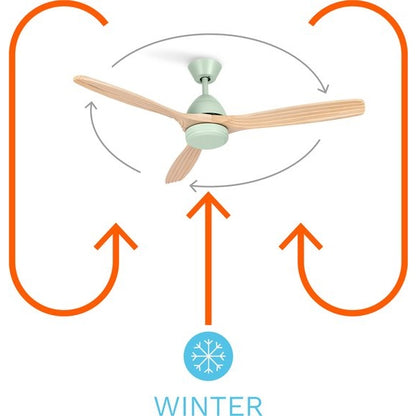 Create - WindCup Ultra Quiet 40W DC Ceiling Fan With Remote Control (Green)