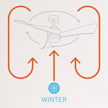 Create - WindCurve Ceiling Fan 40w Silent Ø132 Cm / 6 Speeds / Summer Winter Function / Black (With Light)