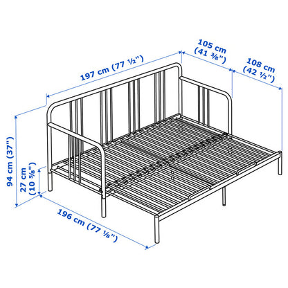 FYRESDAL White divan frameTwin size
