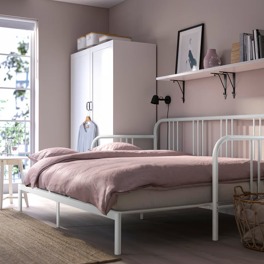 FYRESDAL White divan frameTwin size
