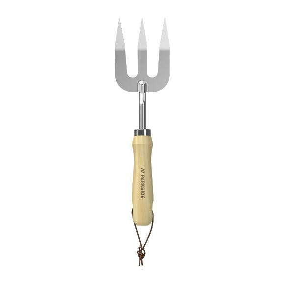 PARKSIDE® garden fork with sturdy tines and a comfortable beech wood handle for easy gardening tasks