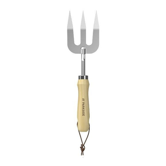 PARKSIDE® garden fork with sturdy tines and a comfortable beech wood handle for easy gardening tasks