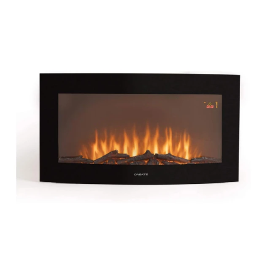 CREATE - IKOHS Electric Wall Fireplace with Remote Control – 2000W