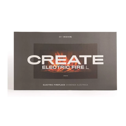 CREATE - IKOHS Electric Wall Fireplace with Remote Control – 2000W