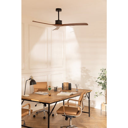 Create - WindLarge Ceiling Fan 40w Silent Xl Ø152 Cm / Summer/winter Function / 6 Speeds / Black With Dark Wood
