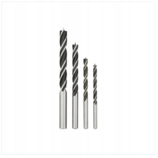 Set of 4 steel drill bits from Parkside, suitable for woodworking, sizes 5mm, 6mm, 8mm, 10mm