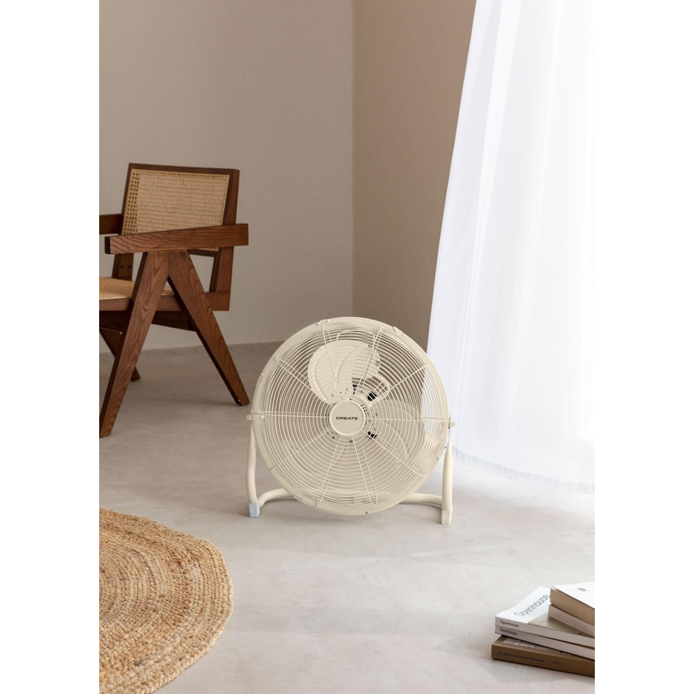 Create - Air Floor Retro White Table Fan / 30cm